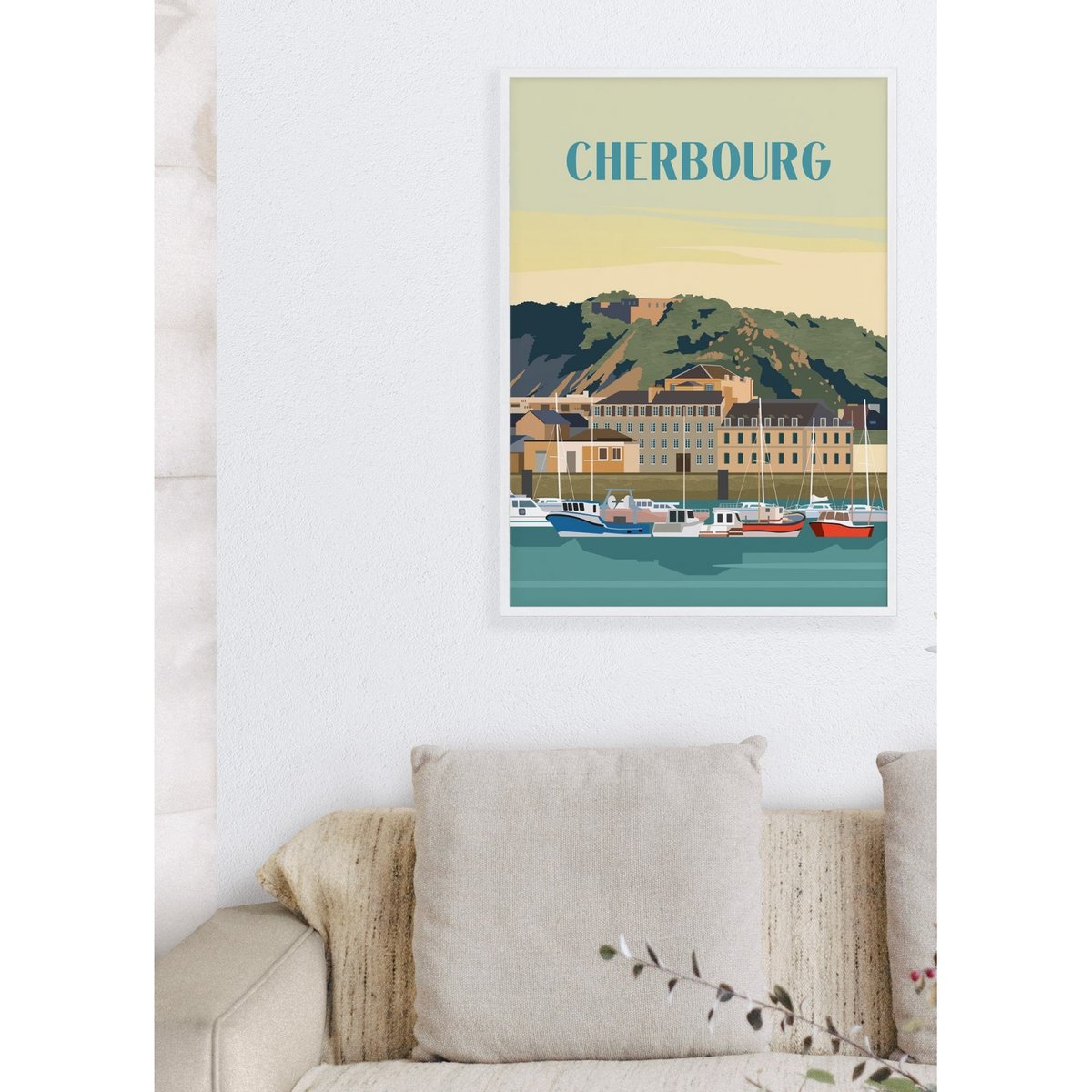 Affiche ville Cherbourg blanc, L'AFFICHERIE