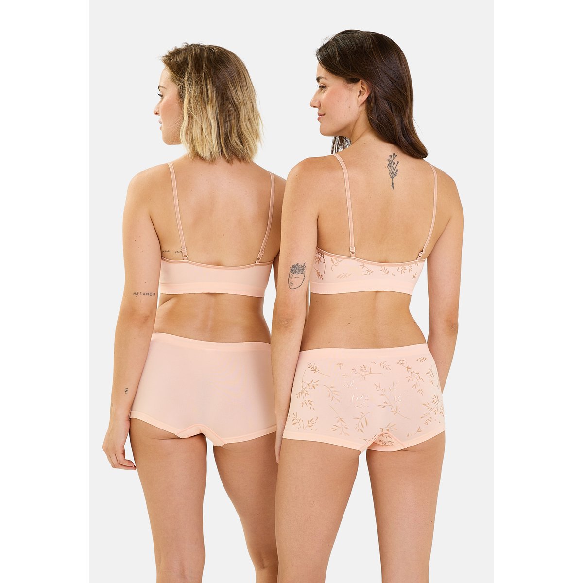 Lot de deux shorties ZEN ANNIVERSAIRE feuillage cuivré + rose pêche, BILLET DOUX
