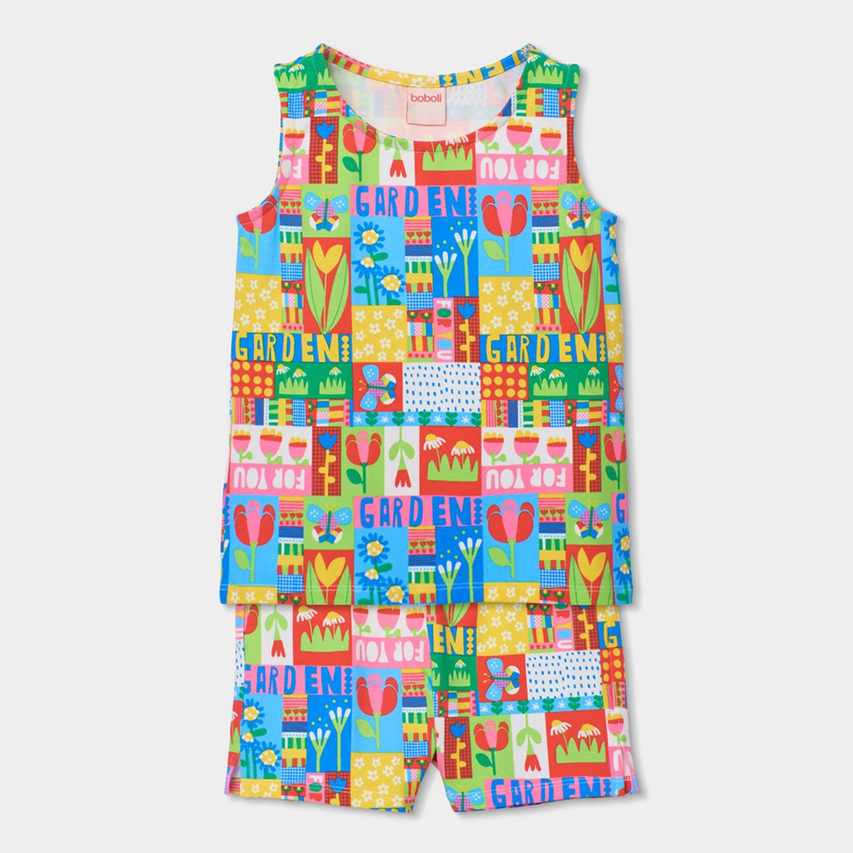 Pyjama enfant fille en coton imprimé multicolore, BOBOLI