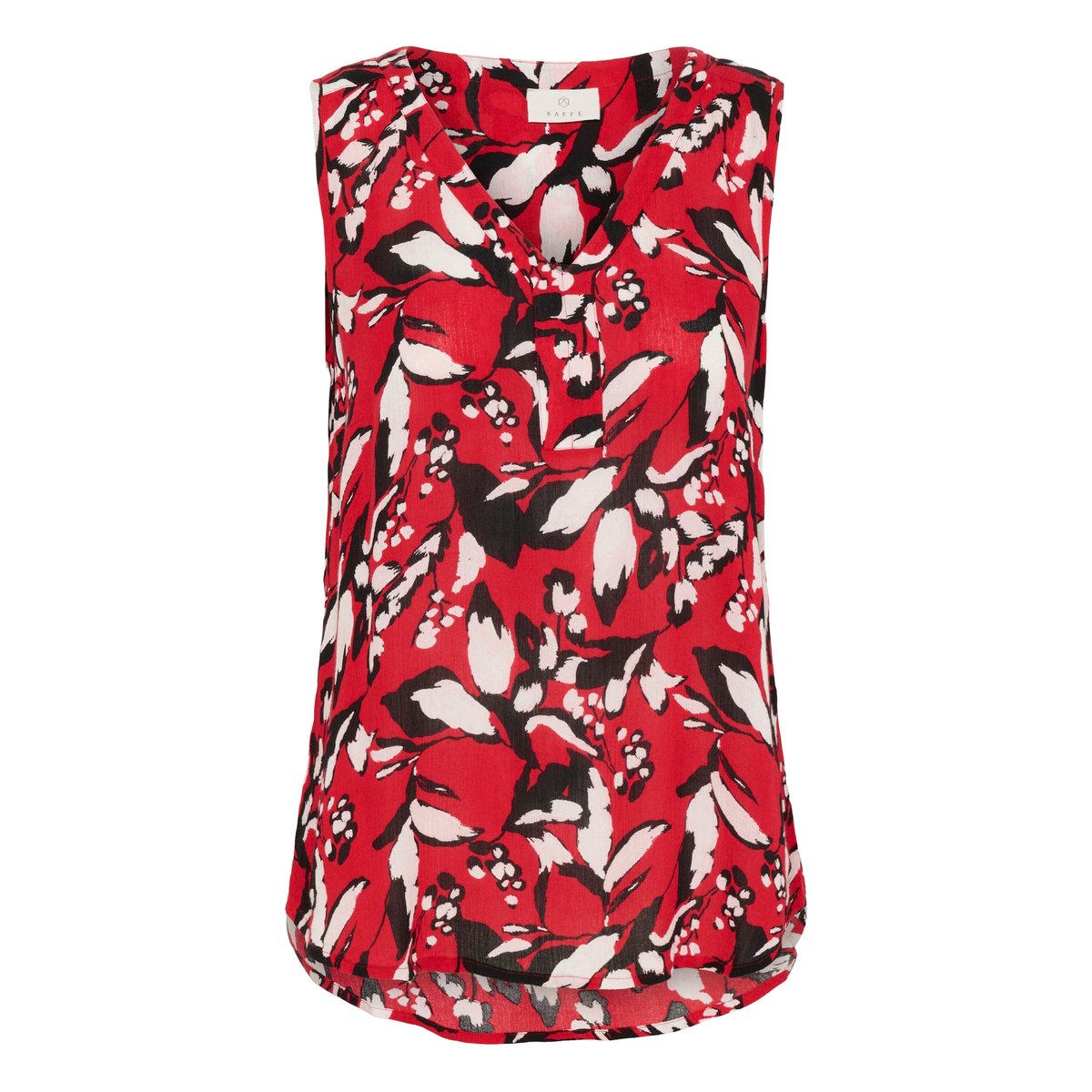 Blouse sans manches rouge rose true red/pink graphic flower, KAFFE