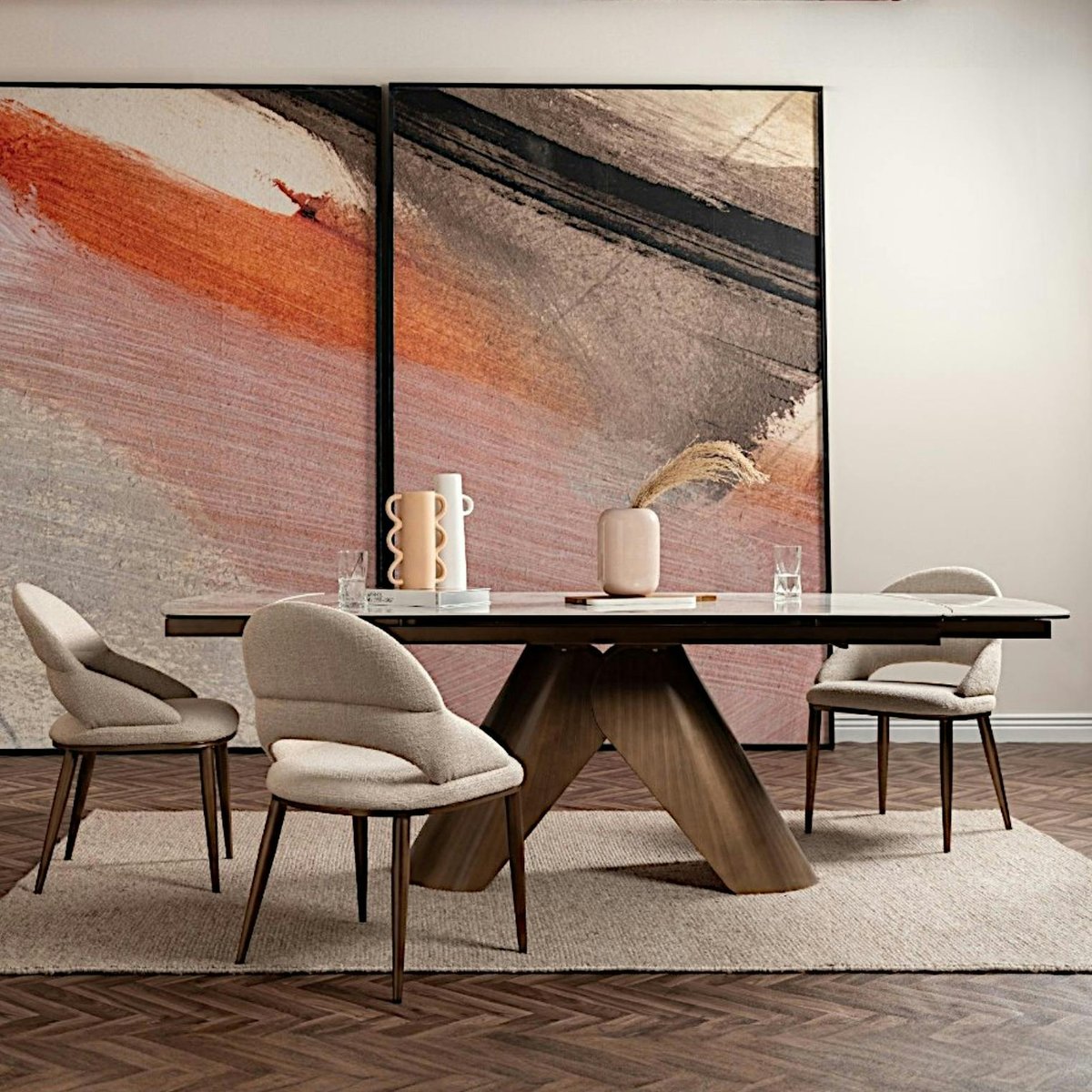 Table en céramique blanche 180-260 cm SEMPIONE blanc, PIER IMPORT