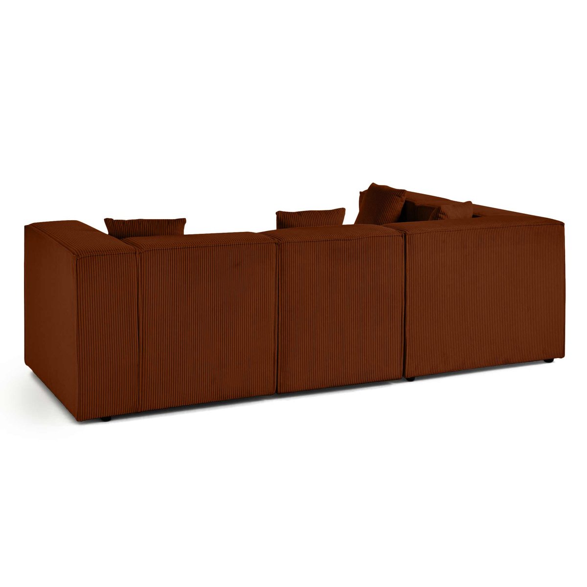 Canapé modulable d'angle gauche velours côtelé, ARTY terracotta, BEST MOBILIER