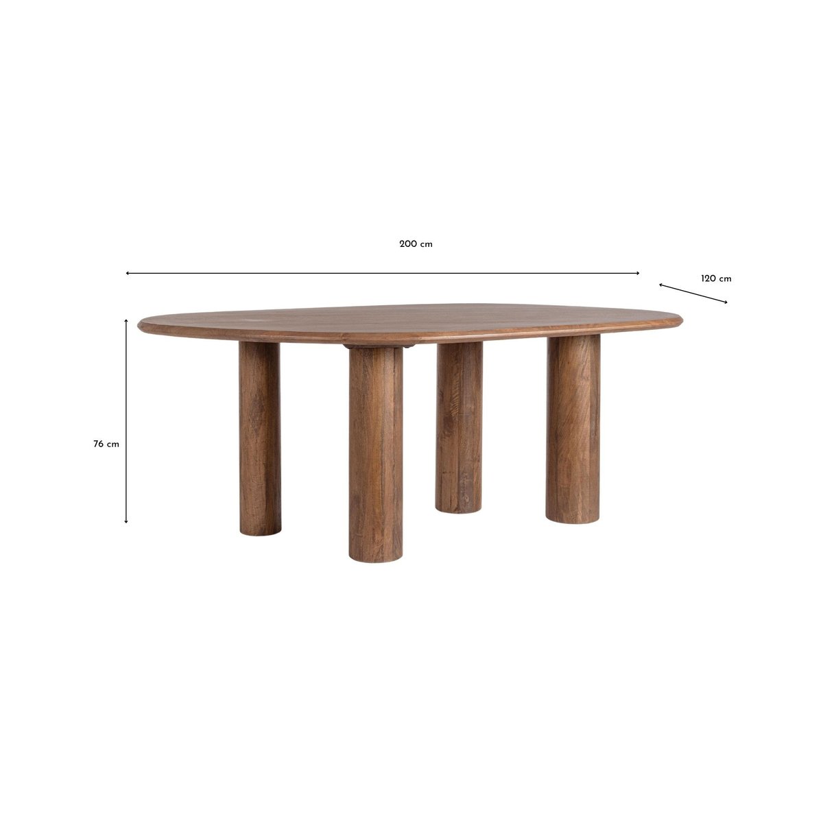 Table à manger ovale en manguier 8 personnes L200 - BLAS bois foncé, HELLIN, DEPUIS 1862