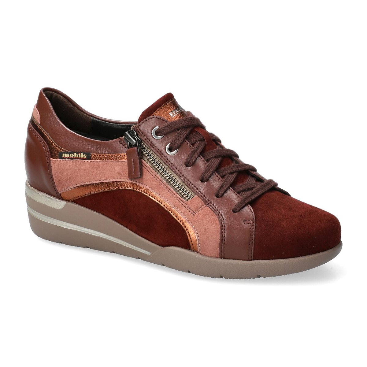 Baskets en cuir CHLEA rouge foncé 5148, MEPHISTO