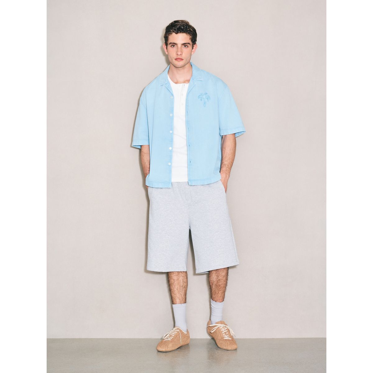Chemise à manches courtes et motif edit bleu, NEXT