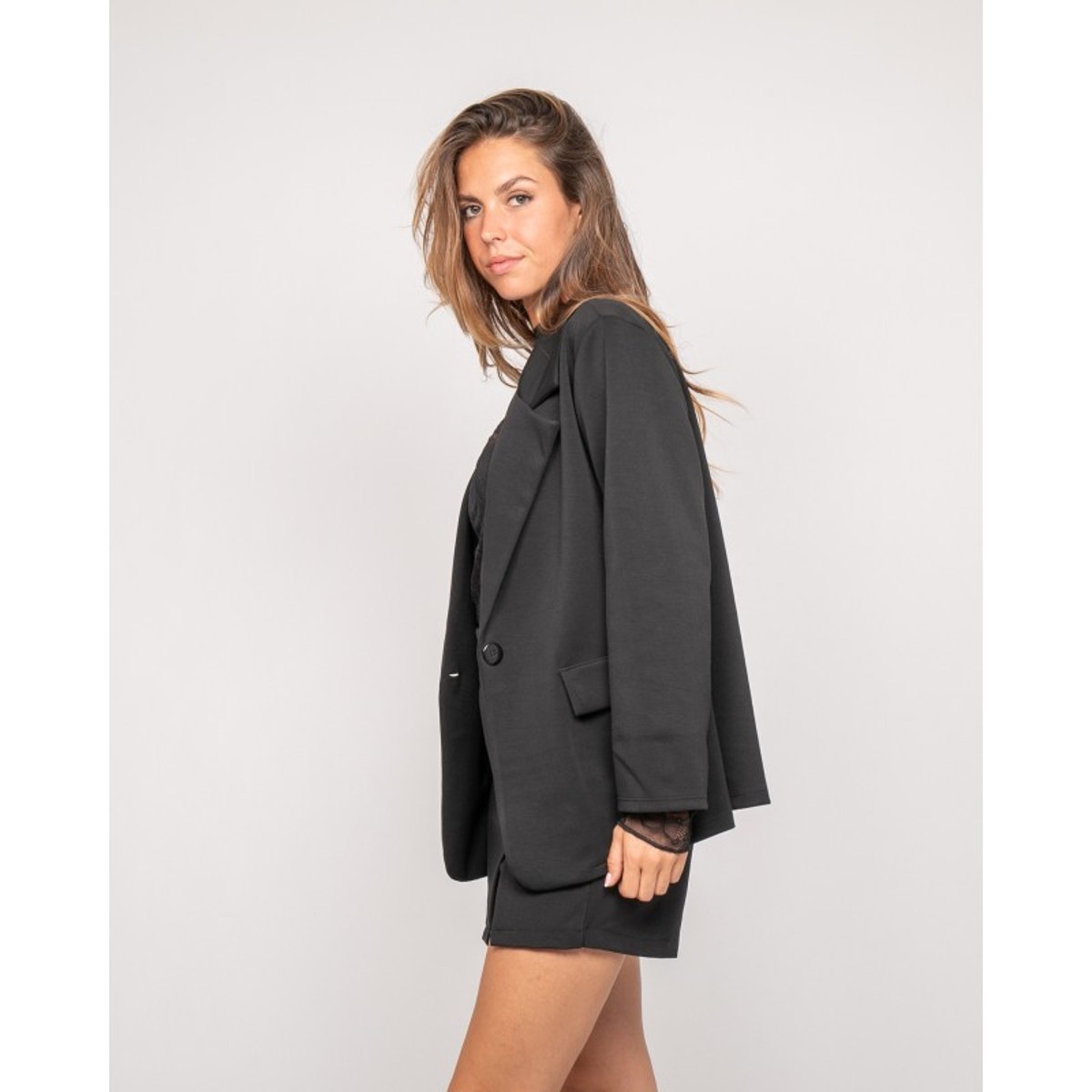 Blazer Molleton Unora noir, DONA LISA