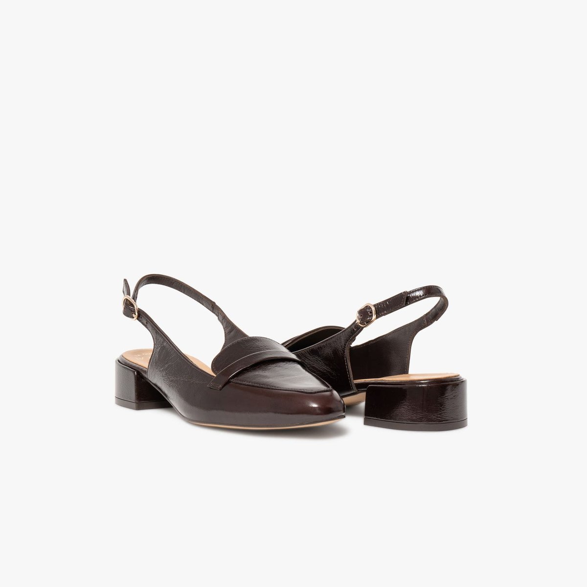 Ballerine en cuir BETSY marron marron fonce, BOCAGE
