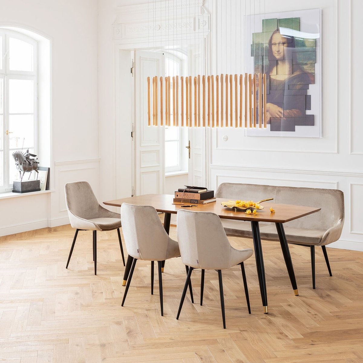 Banquette en velours, EAST SIDE beige, KARE DESIGN