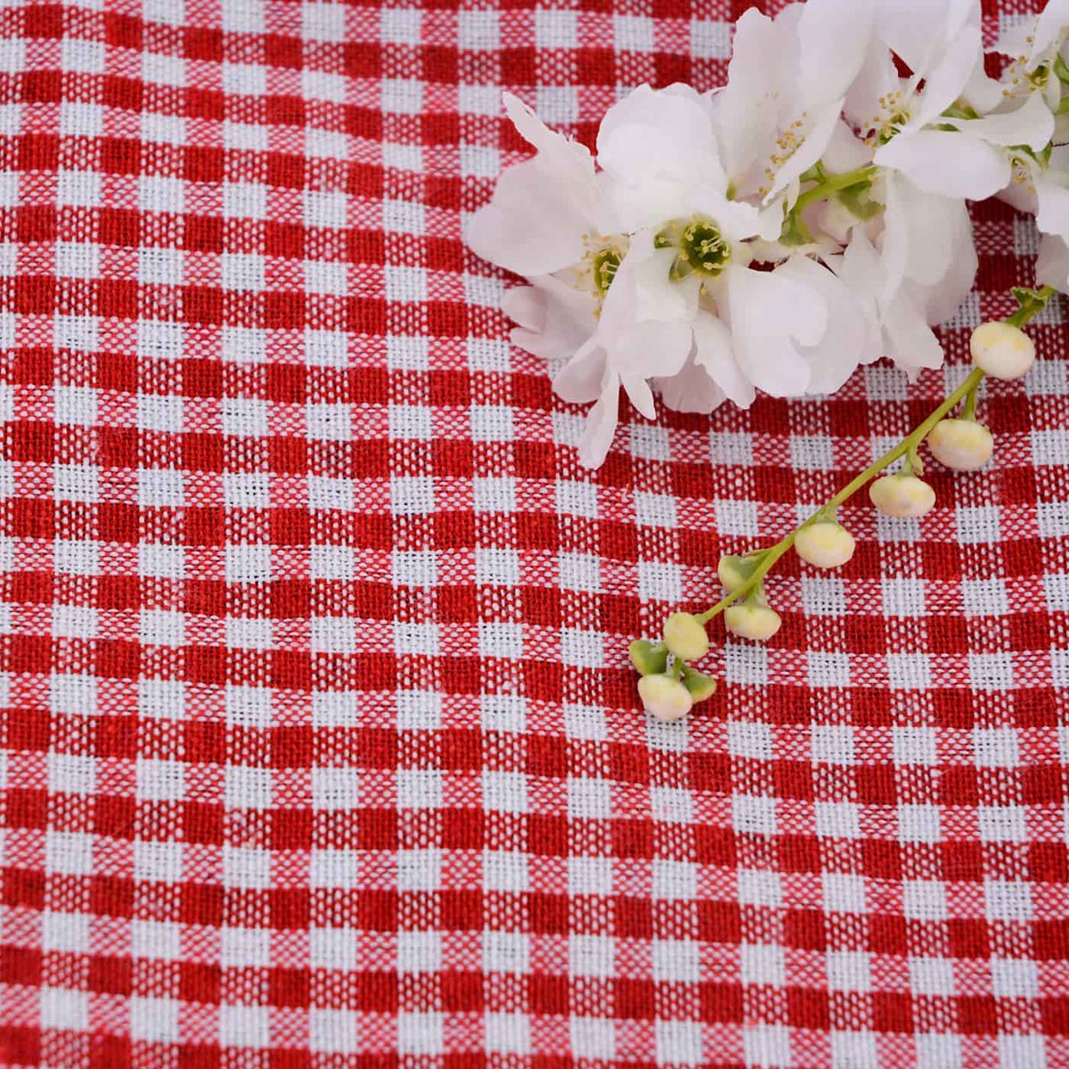 Nappe pique-nique à revers imperméable viche rouge, LES JARDINS DE LA COMTESSE