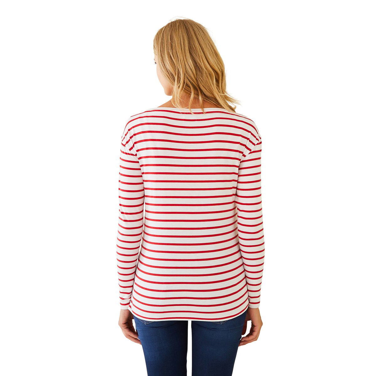 T-shirt Croisé De Grossesse Et D'allaitement blanc rayé rouge, VERTBAUDET