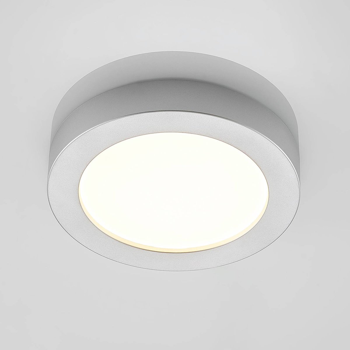 Plafonnier en aluminium moderneLED, Edwina argent, blanc, PRIOS