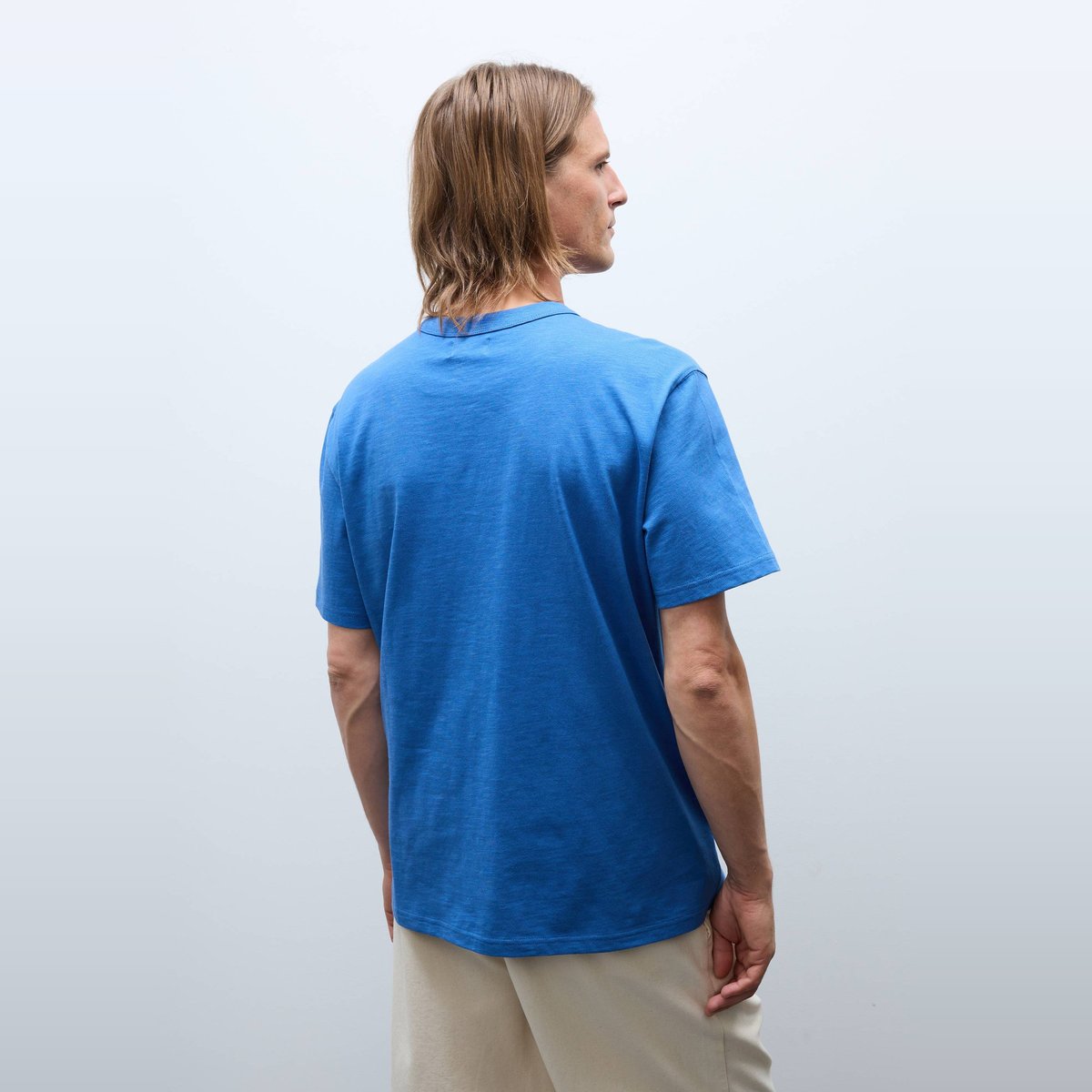 T-shirt manches courtes en coton slub BIO GOTS nautique, MONOPRIX