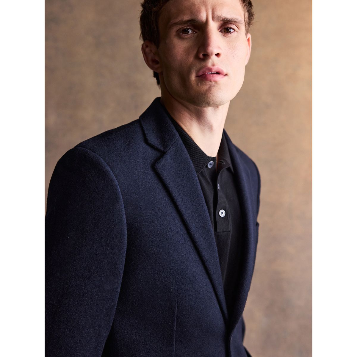 Blazer standard doux en laine majoritaire bleu marine, NEXT