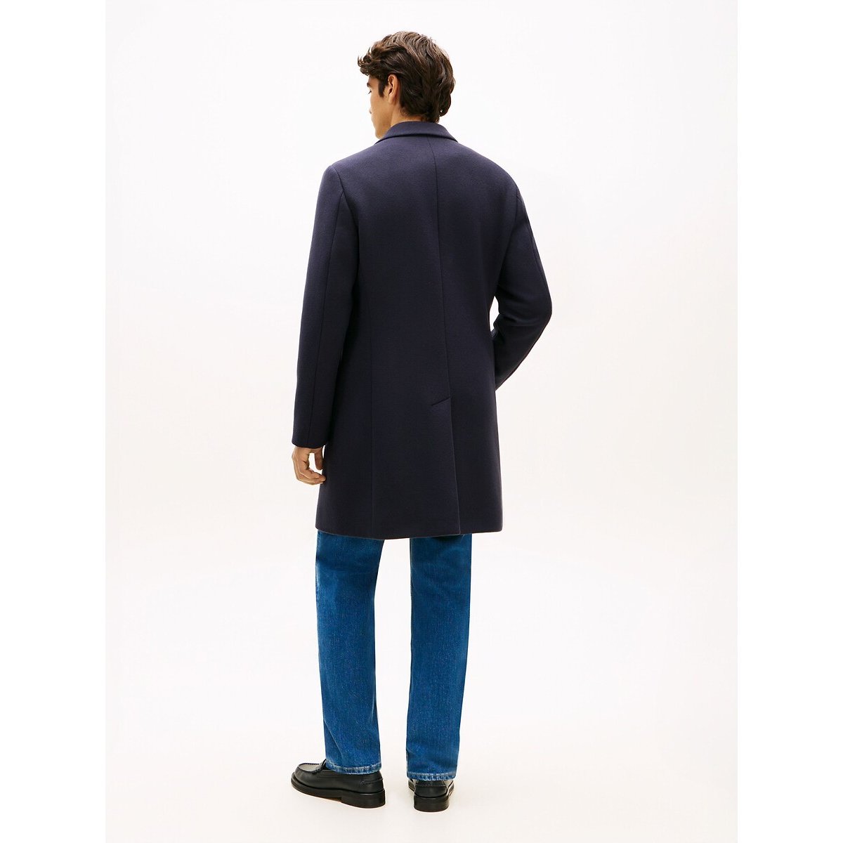 Caban in misto lana blu marino, TOMMY HILFIGER