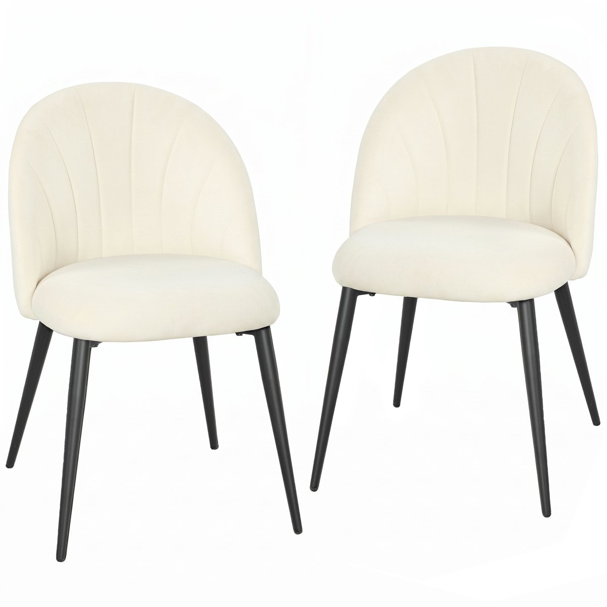 Chaise de salle à manger Velours (100 % crème, HOMCOM