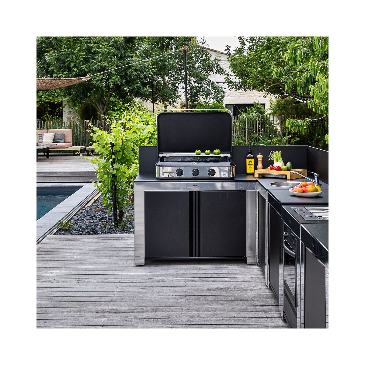 Couvercle plancha Plancha 80 Noir CPS8085 couleur unique, ENO