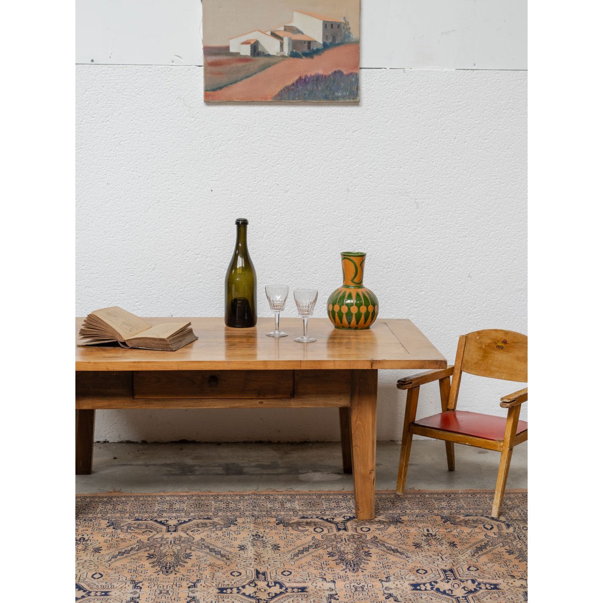 Table basse en bois Léonie N°941 - Bon état bois clair, DEBONGOUT