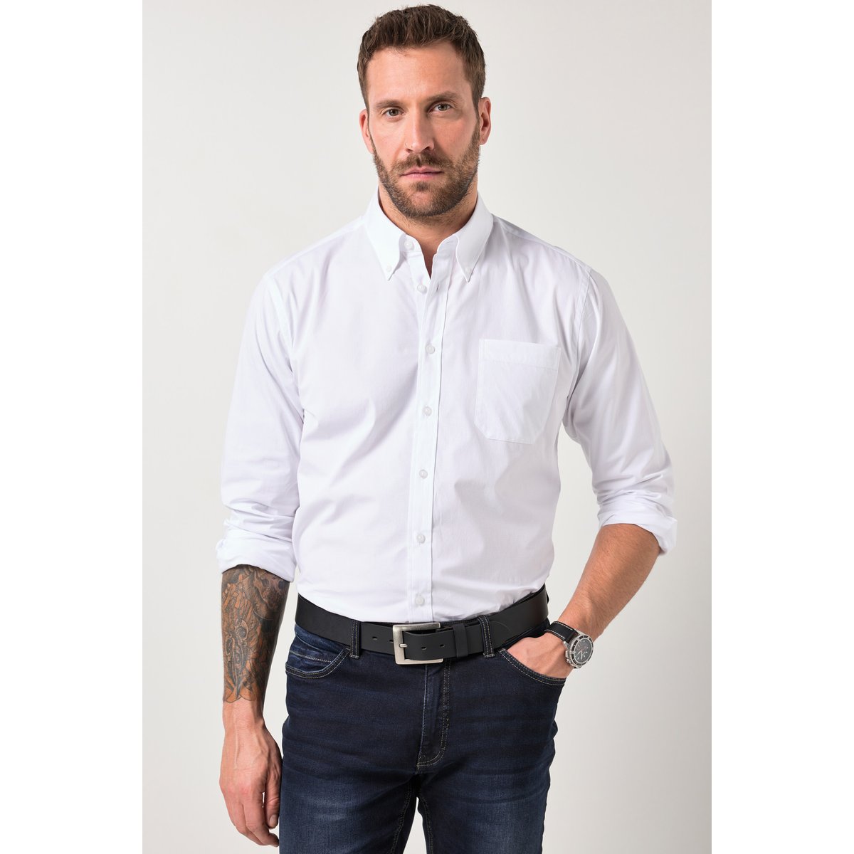 Chemise avec finition FLEXNAMIC® blanc neige, JP1880