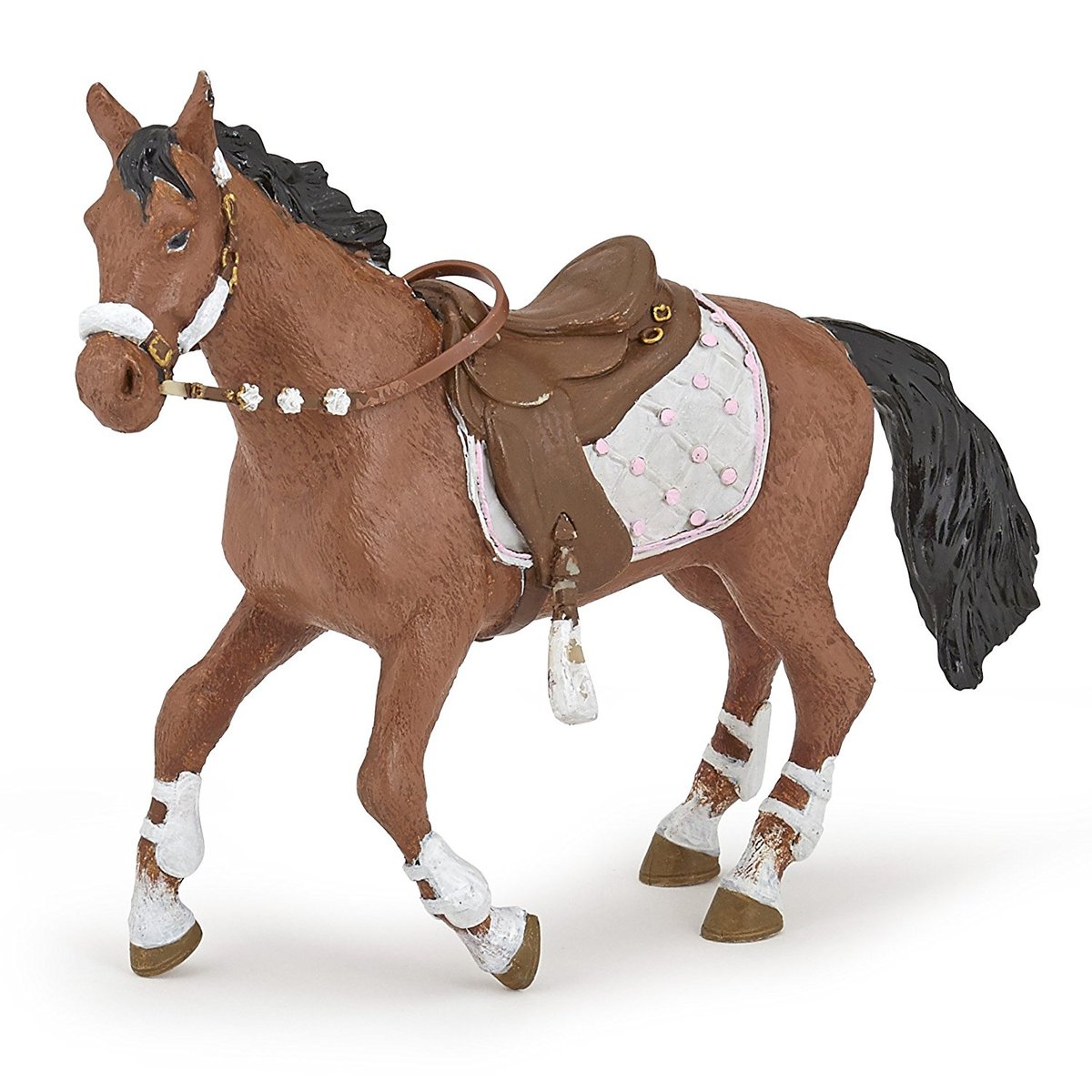 Figurine Cheval de la Cavalière Fashion hiver marron, PAPO