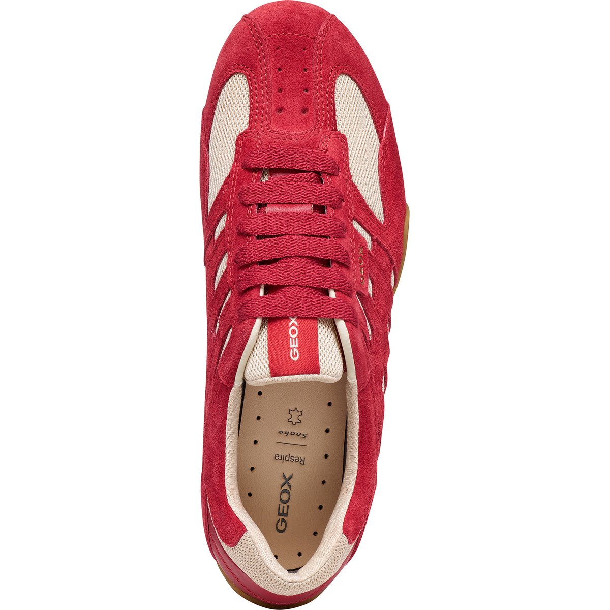 Baskets  D SNAKE ORIGINAL rouge/blanc cassé, GEOX
