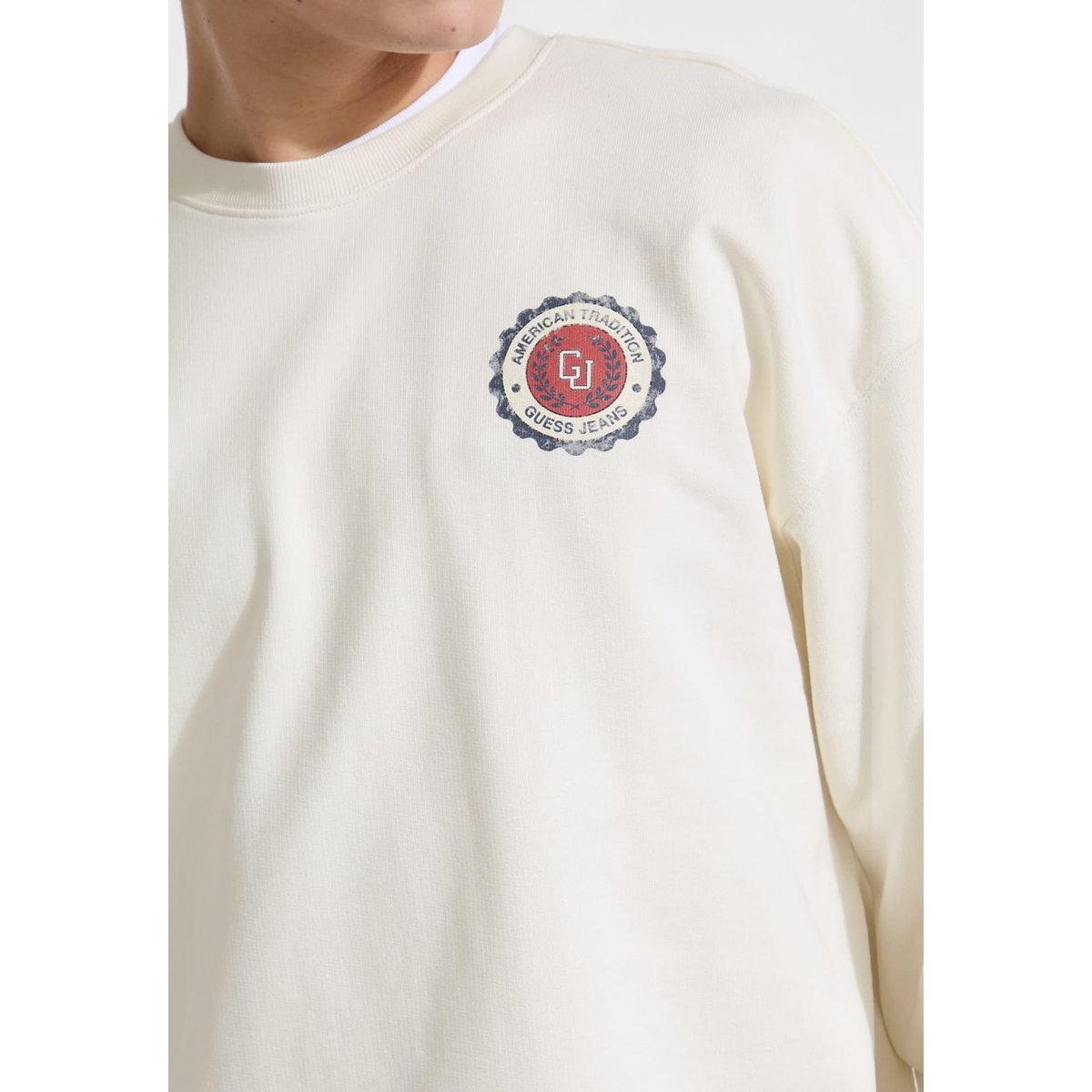 Sweat-Shirt Logo Universitaire blanc, GUESS JEANS
