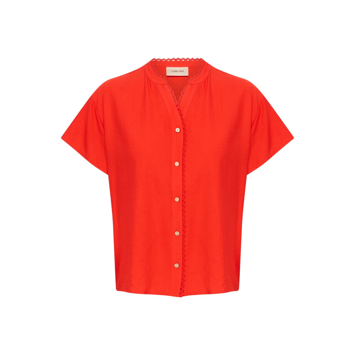 Chemise à manches courtes rouge flame scarlet, CREAM