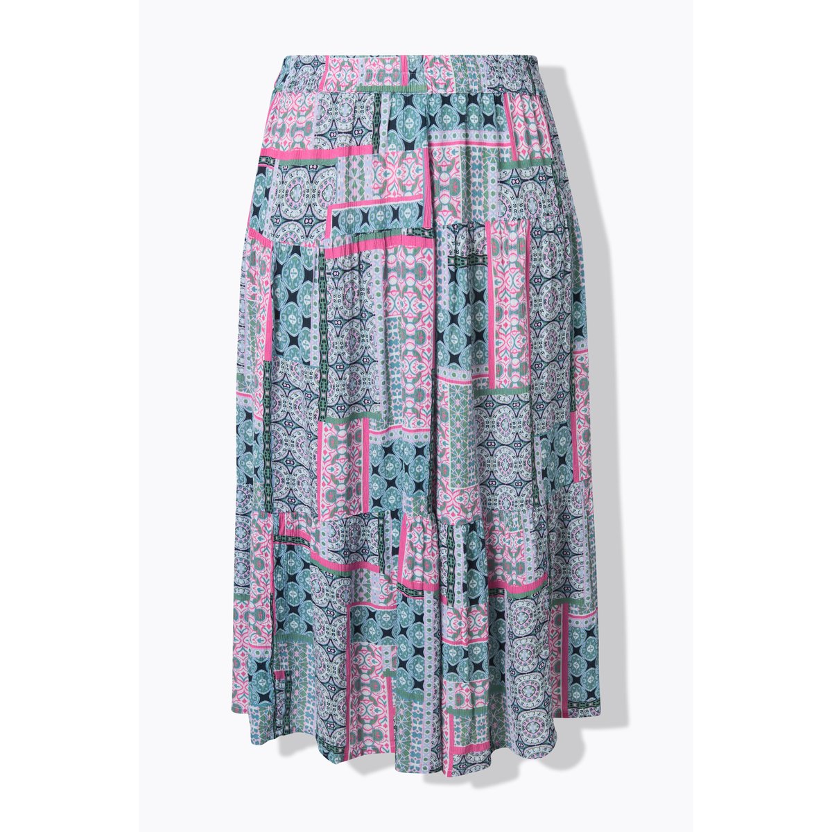 Jupe midi taille élastique et coupe évasée rose vif, ULLA POPKEN