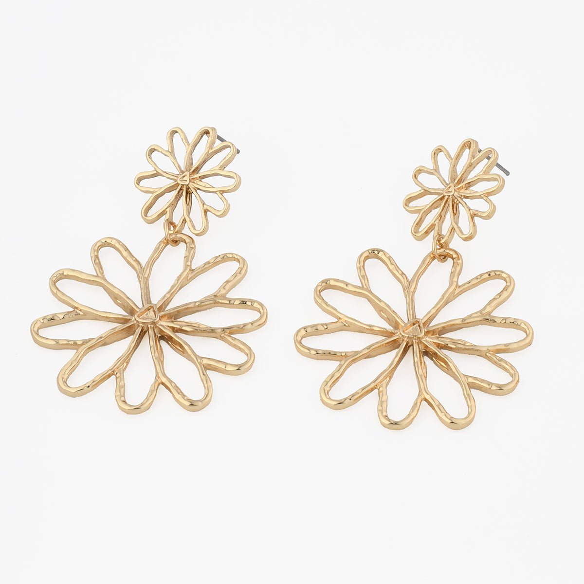 Boucles d'oreilles fleurs filaires dorées doré, BALABOOSTE