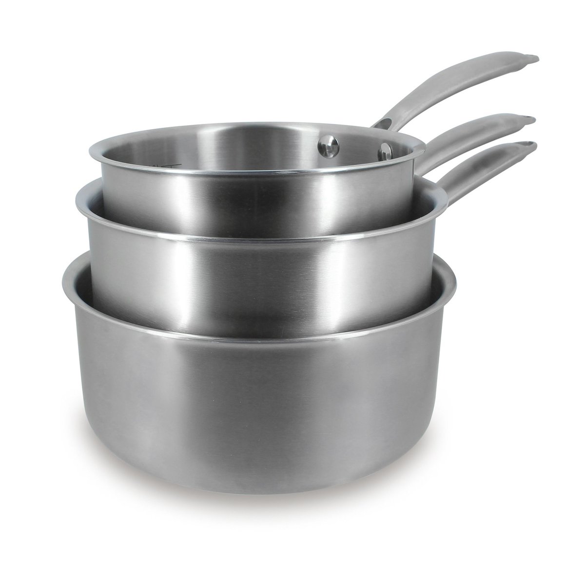 Set de 3 casseroles 16/18/20 cm en acier inoxydable, TRIPLY inox, MENASTYL