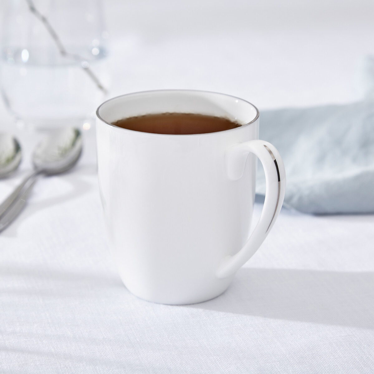 Set of 4 Serendipity Platinum Barrel Shape Mugs white, ROYAL WORCESTER