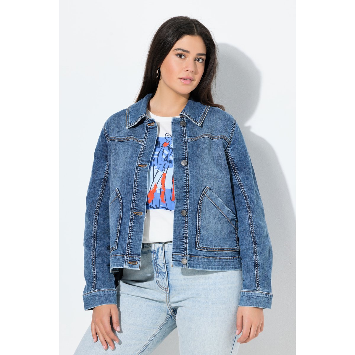 Veste en jean oversize bleu jean, ULLA POPKEN