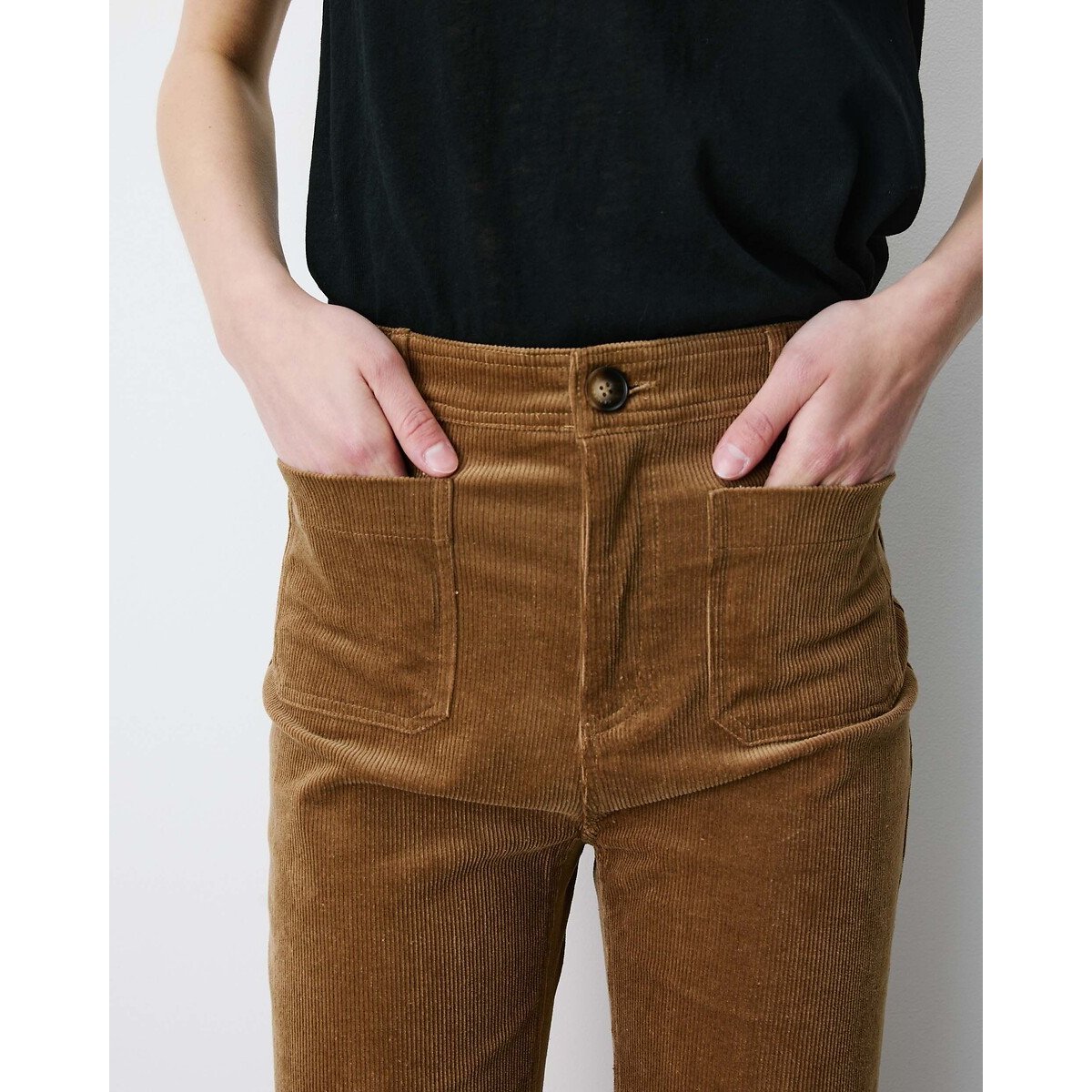 Pantalon flare en velours, ALBAN marron, GRACE & MILA