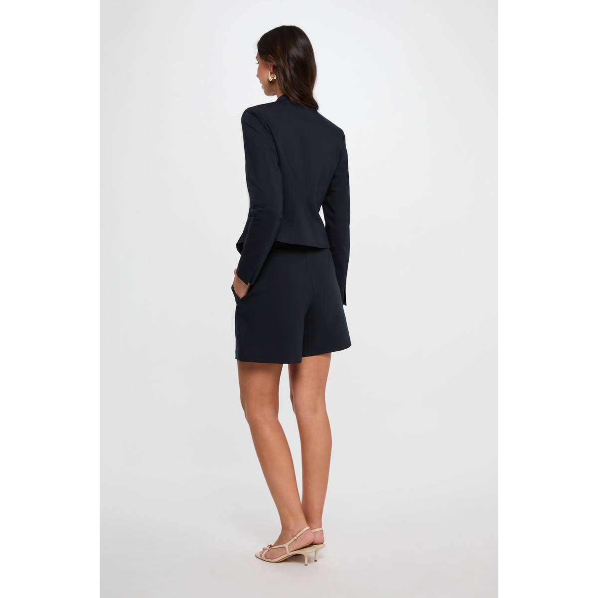 Short taille haute large bleu marine, MORGAN