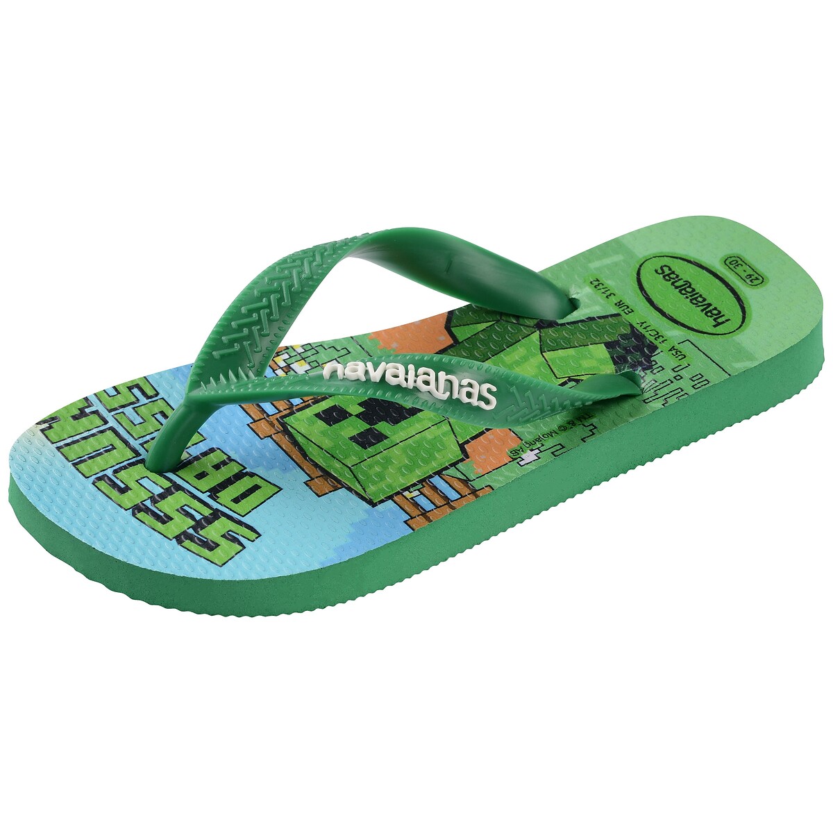 Tongs HAV. KIDS MINECRAFT vert, HAVAIANAS