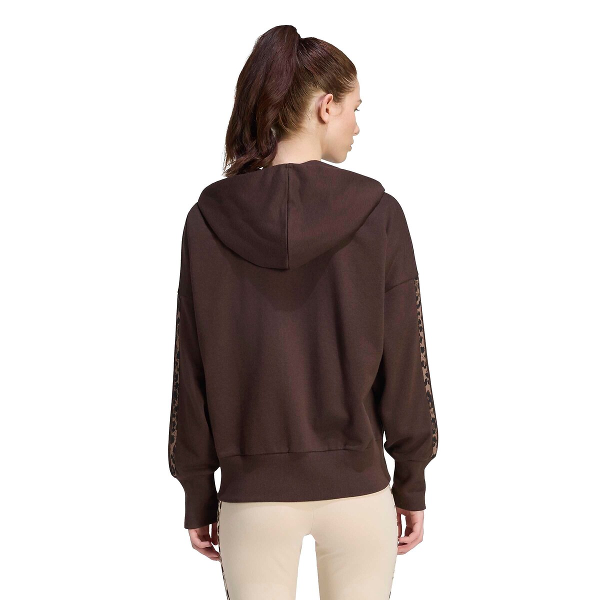 Essentials Leopard Print Long Sleeve Zip-Up Hoodie leopard print, ADIDAS SPORTSWEAR