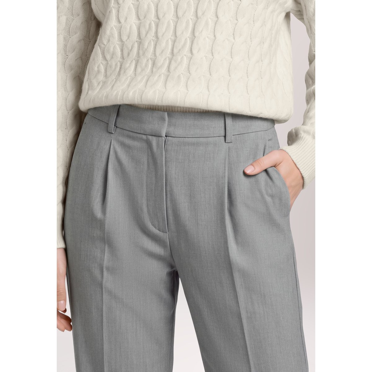 Pantalon pour bottes à plis repassés grey melange, BETTY & CO