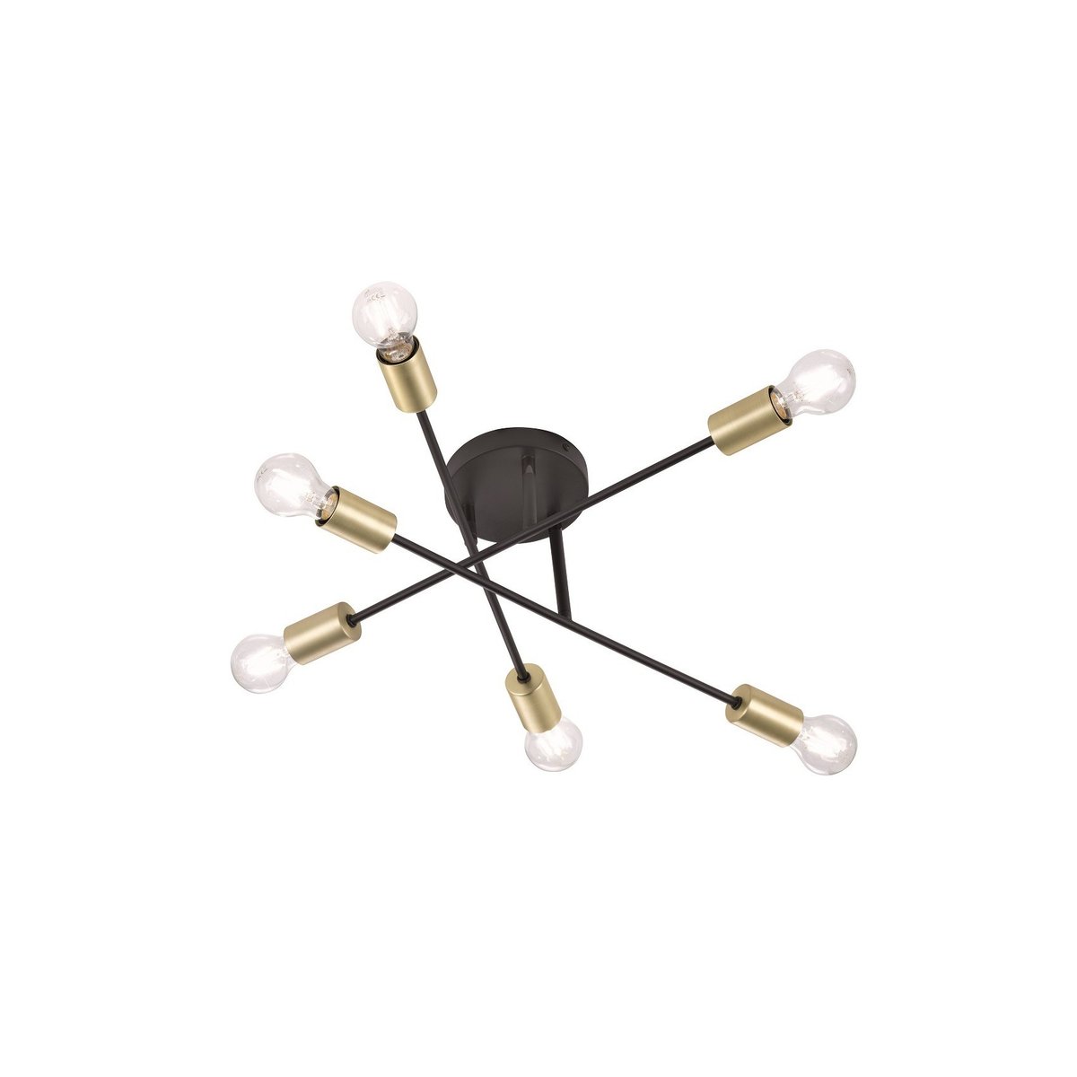 Plafonnier design en métal industriel, D.57 , CROSS noir, TRIO