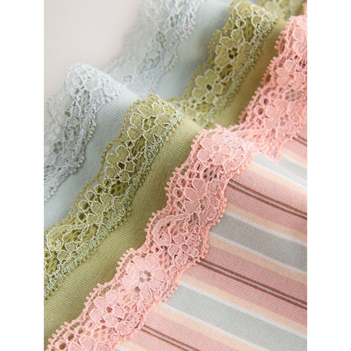 Culotte en dentelle et coton, lot de 7 rose/vert, NEXT