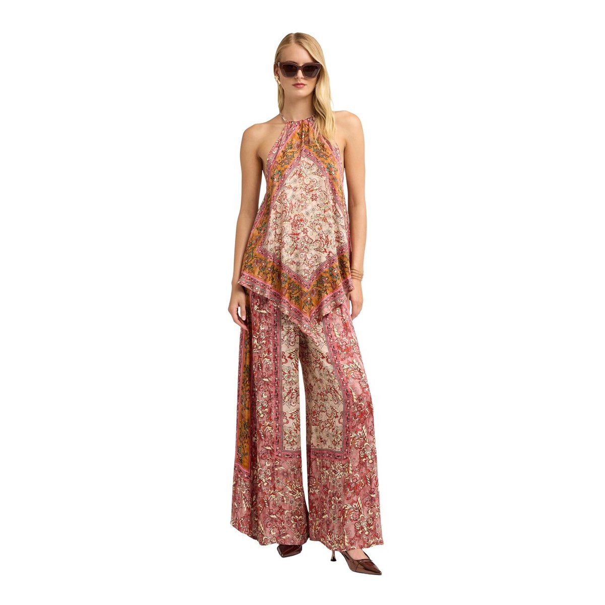 Top à imprimé paisley rose, MOTIVI
