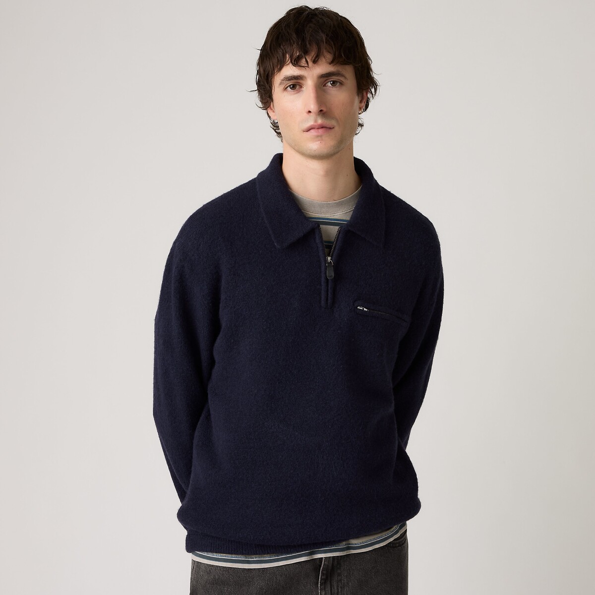 Boulder Half Zip Polo Jumper navy blue, LEVI'S