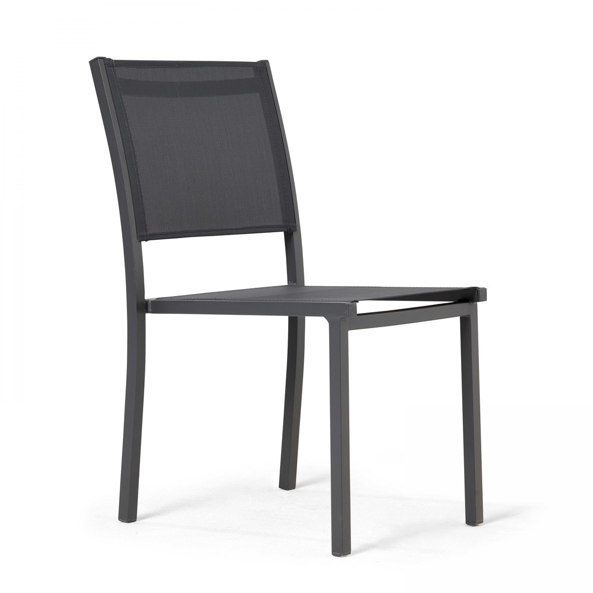 Chaise de jardin en aluminium et textilène, NICE gris, OVIALA