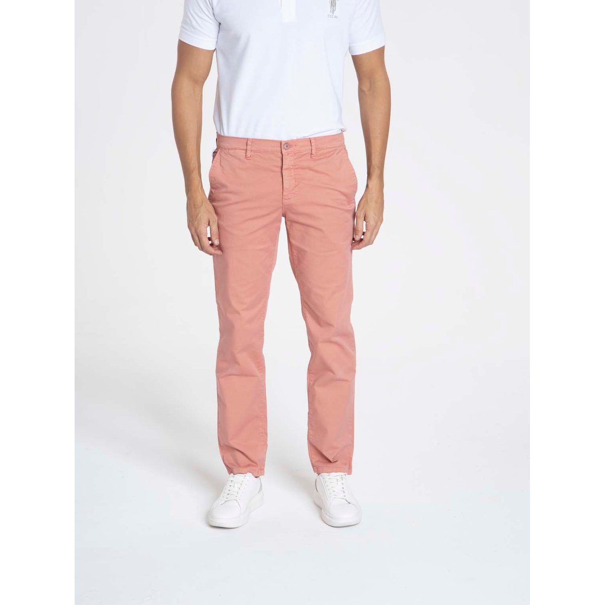 Pantalon coupe regular en coton organique PENNYLANE rose, GENTLEMAN FARMER