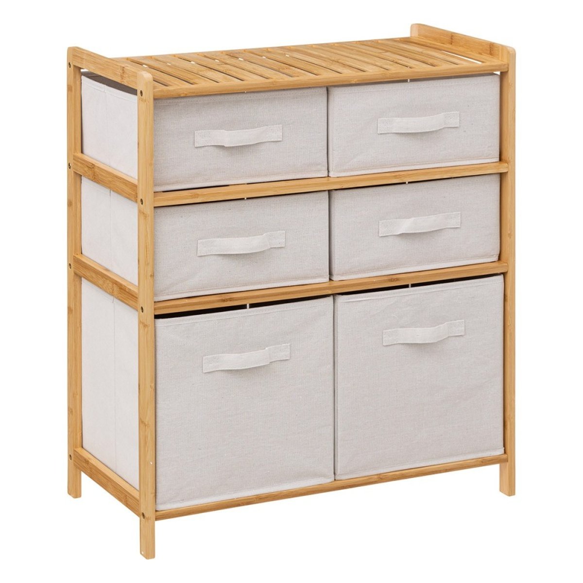 Étagère double 6 rangements Tidy Box beige, ATMOSPHERA