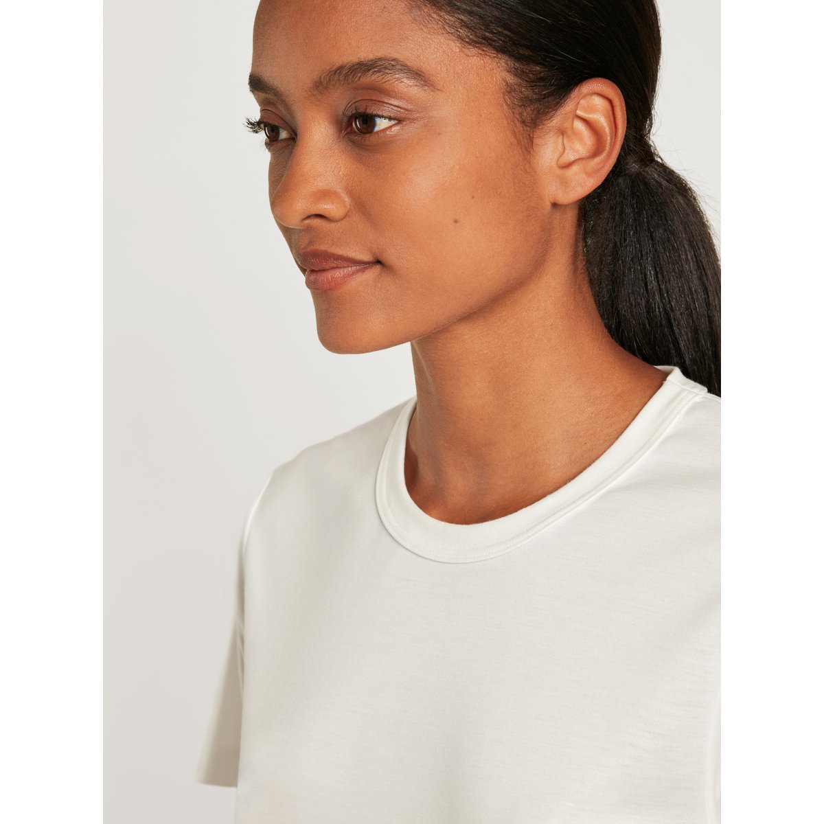 T-Shirt à manches courtes, Cradle to Cradle Certified® manches courtes Coton LOUNGE & RELAX blanc étoilé, CALIDA