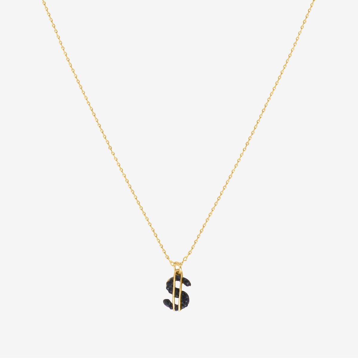 Collier doré jet dollar - casino noir, CAROLINE NAJMAN