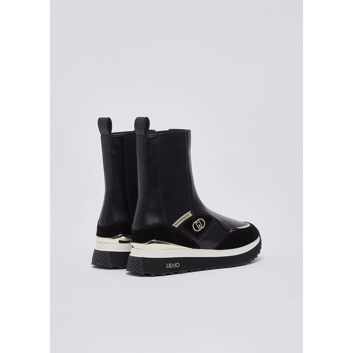Sneakers boots en cuir noir, LIU JO