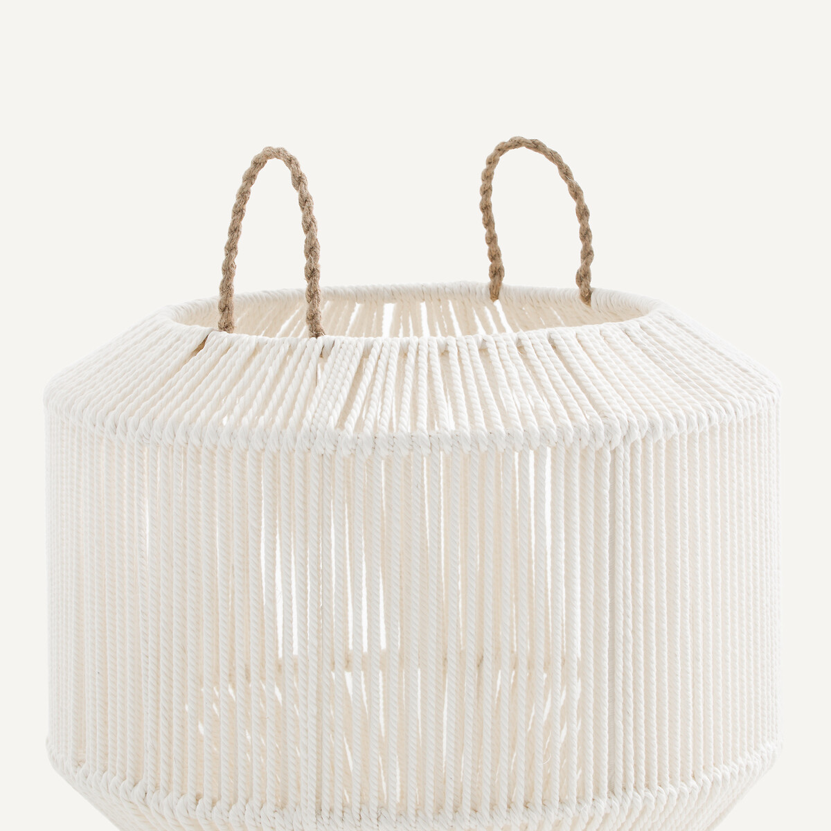 Panier rond tissé à la main en coton, petit modèle, FOLO ecru, AM.PM