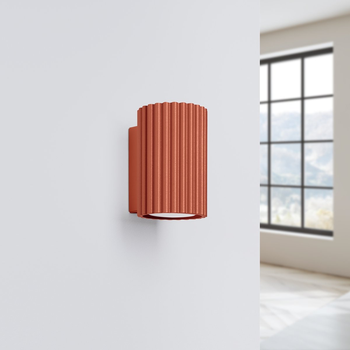 Applique Aluminium Ocre Rouge GU10 1 Karbon 10 rouge, EDEN