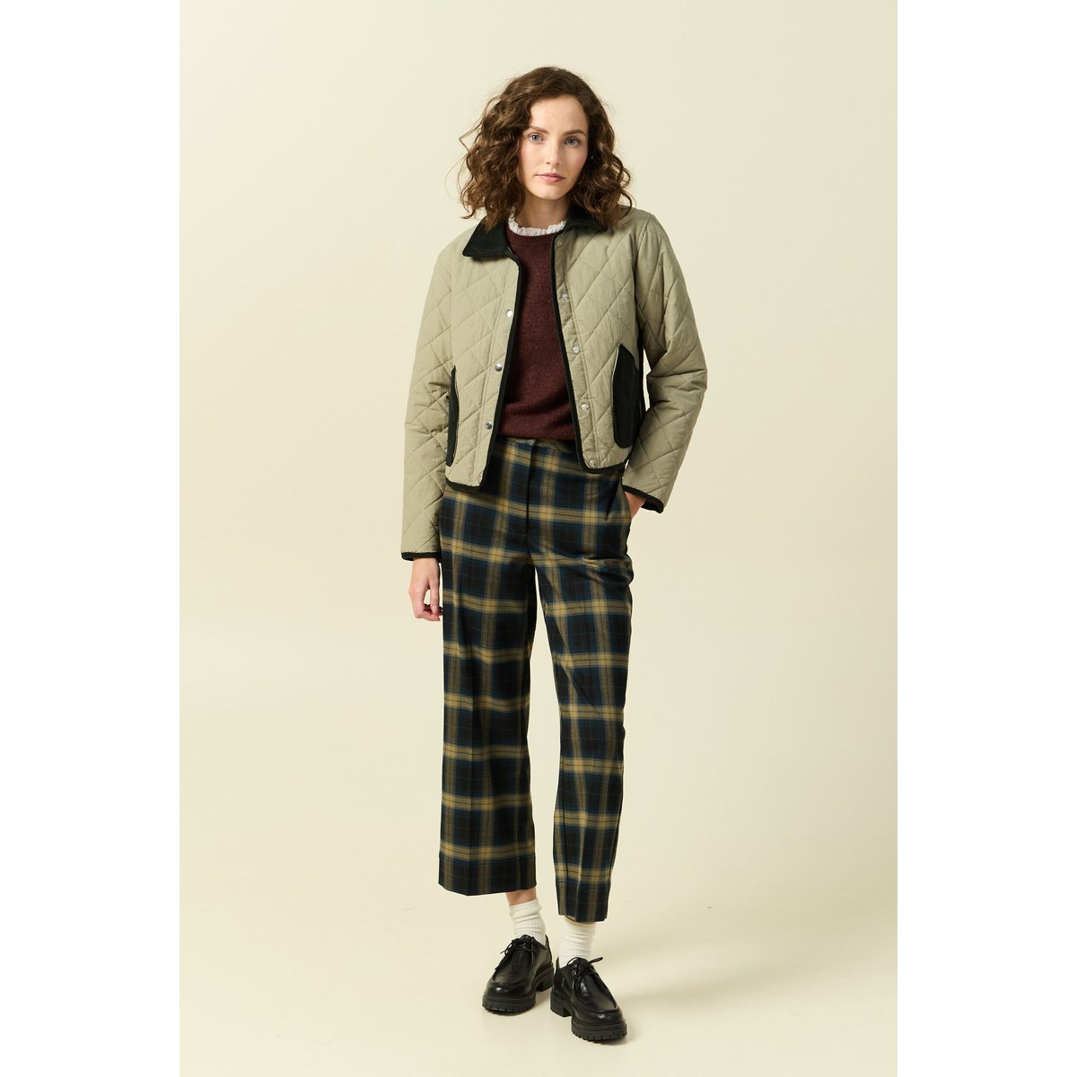 Pull 2 en 1 col rond manches longues marron, BONOBO