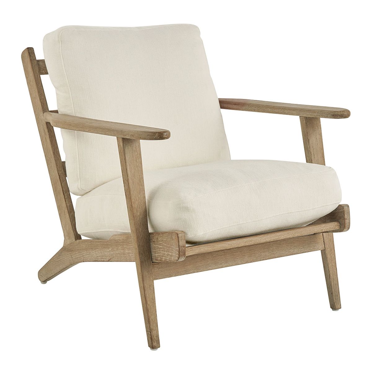 Fauteuil sur pied coton manguier beige, BLANC D’IVOIRE